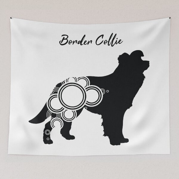 Item preview, Border collie with circular shapes designed and sold by SolidJoy.