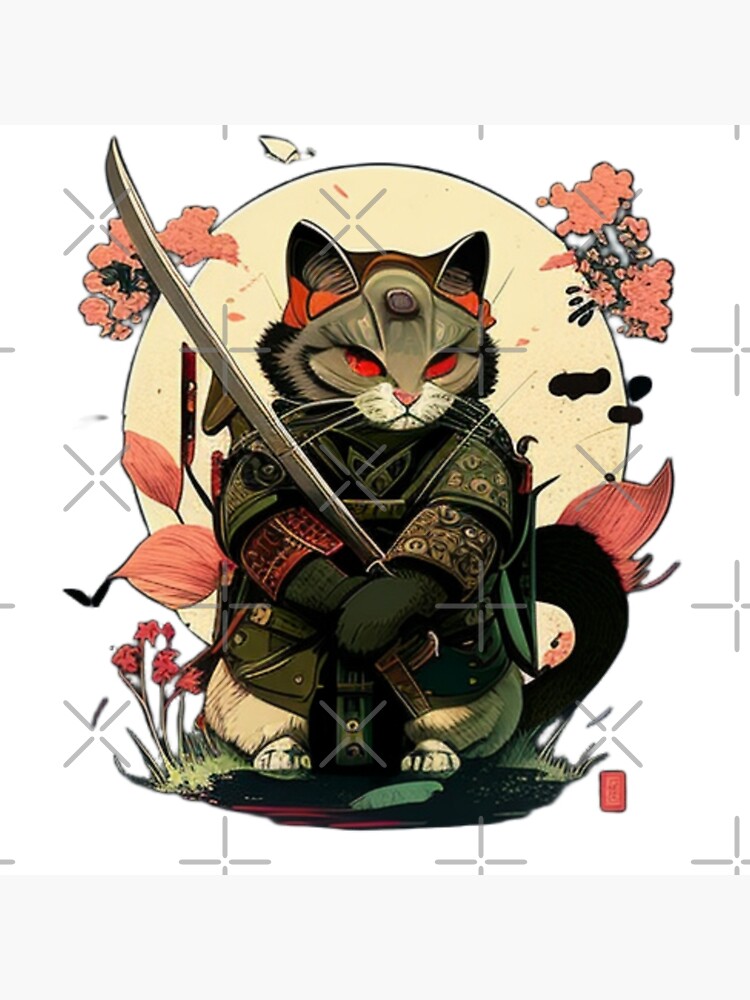  iPhone 14 Pro Samurai Cat Japanese cultural icon retro