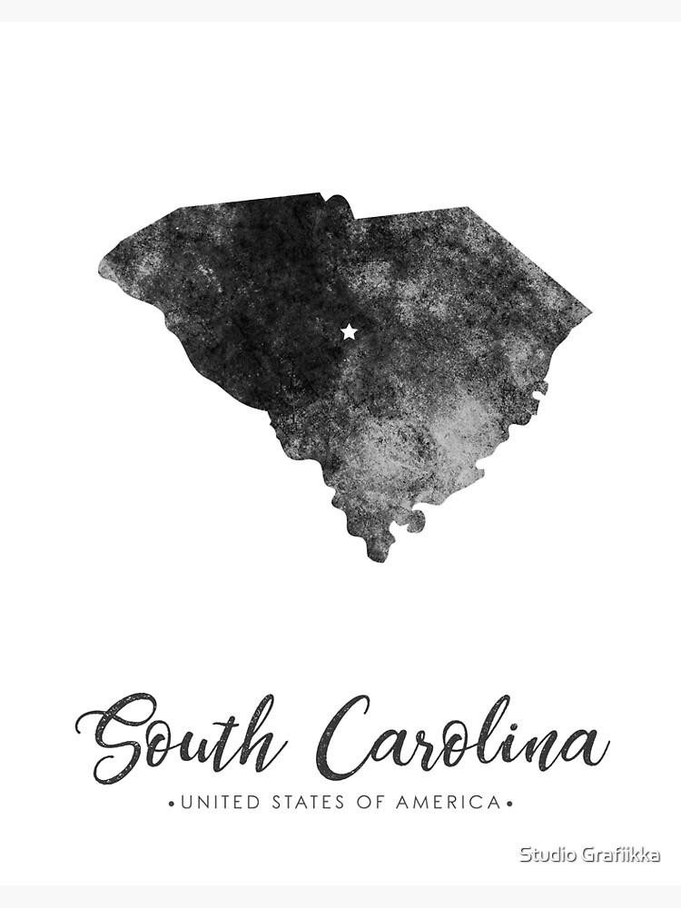 South Carolina State Map Art Grunge Silhouette Art Board Print By Shrijit Redbubble