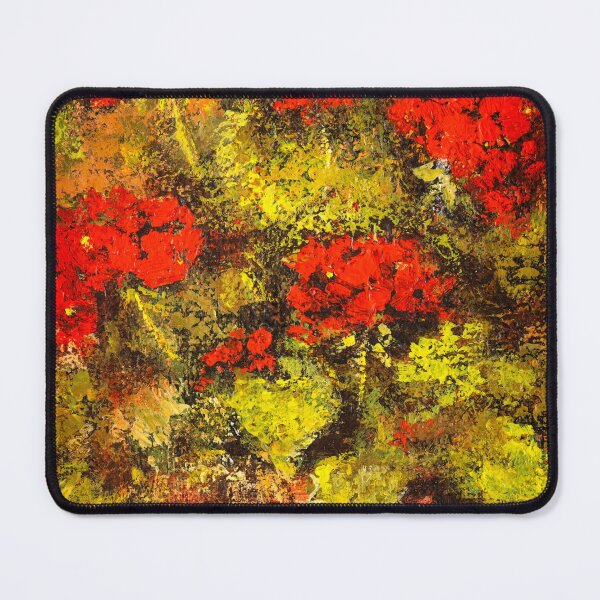 Item preview, Still Life Acrylic Painting of Red Geranium Flowers designed and sold by visfineart.
