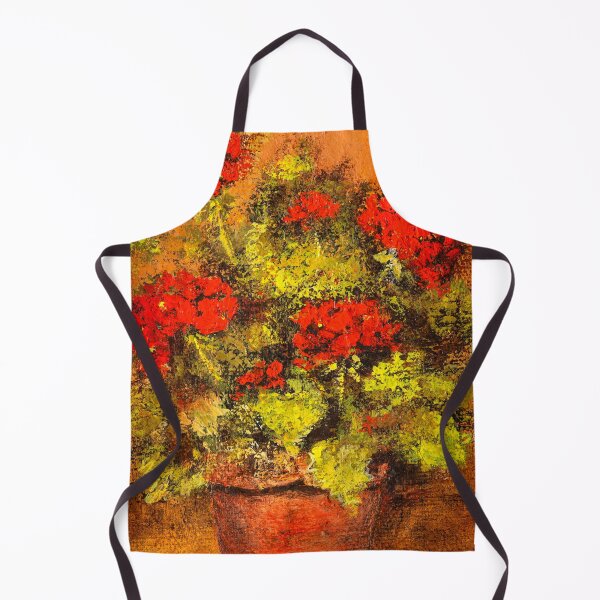 Item preview, Still Life Acrylic Painting of Red Geranium Flowers designed and sold by visfineart.