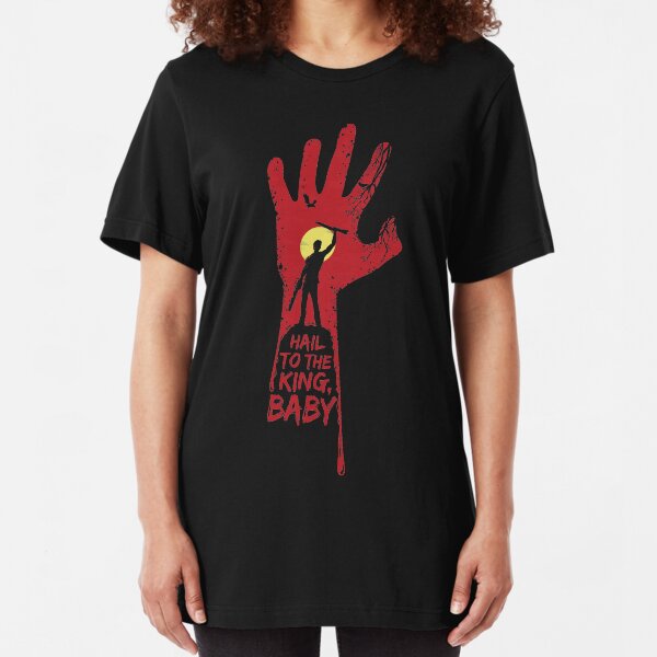 Mens Evil Dead 2 Blood Red Ash Williams Black T-Shirt