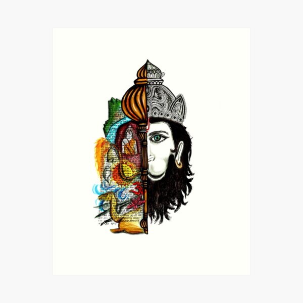 Buy Hanuman Ji Canvas Art Print by SANDHYAMISHRA PRAMANIK.  Code:PRT_8370_74605 - Prints for Sale online in India.