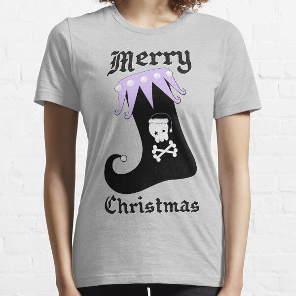 Pastel Goth Christmas | Creepy Stocking | Santa Skull & Cross Bones Essential T-Shirt