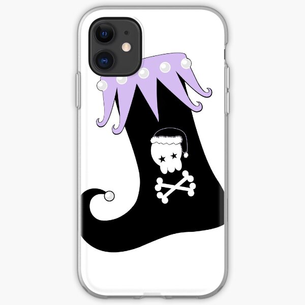 Pastel Goth Christmas | Creepy Stocking | Santa Skull & Cross Bones iPhone Soft Case