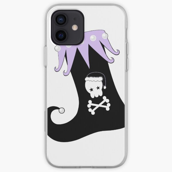 Pastel Goth Christmas | Creepy Stocking | Santa Skull & Cross Bones iPhone Soft Case