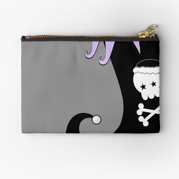 Pastel Goth Christmas | Creepy Stocking | Santa Skull & Cross Bones Zipper Pouch