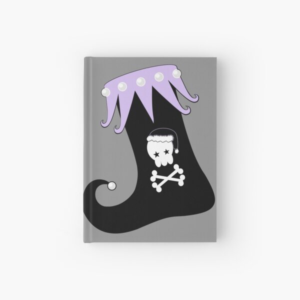 Pastel Goth Christmas | Creepy Stocking | Santa Skull & Cross Bones Hardcover Journal