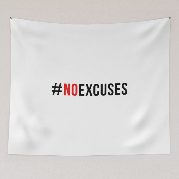 Item preview, No Excuses Gym Fitness Quote designed and sold by maniacfitness.
