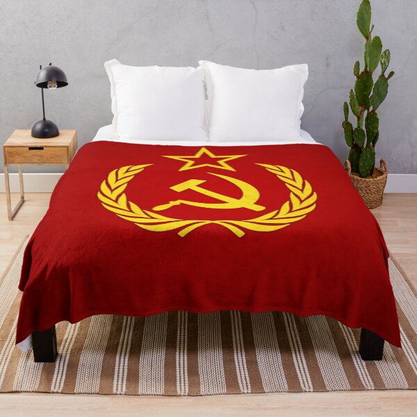 Communist Flag Textured Throw Blanket