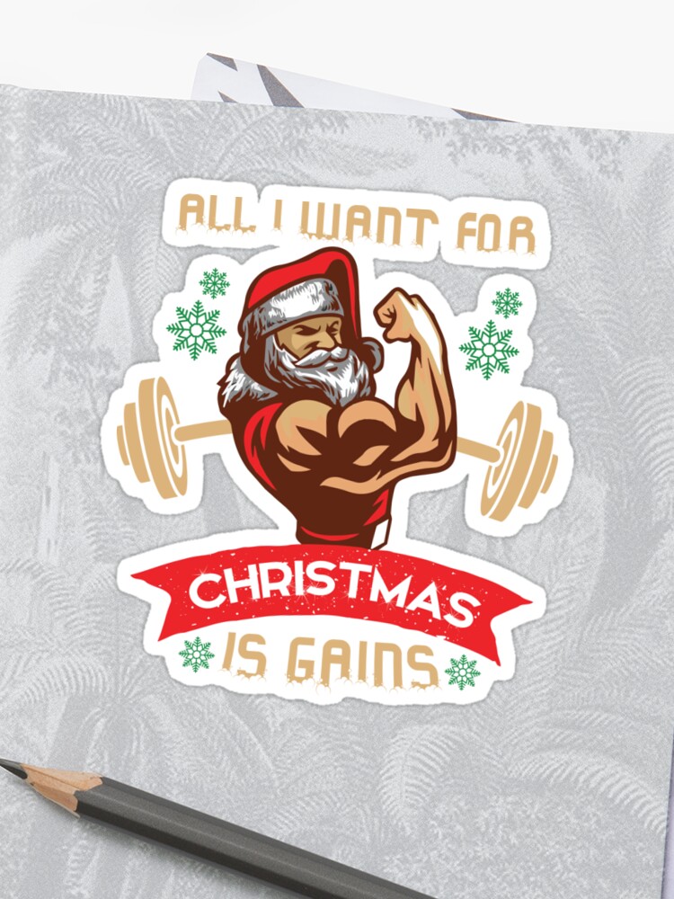 Christmas Workout Funny Motivation Saying Sticker