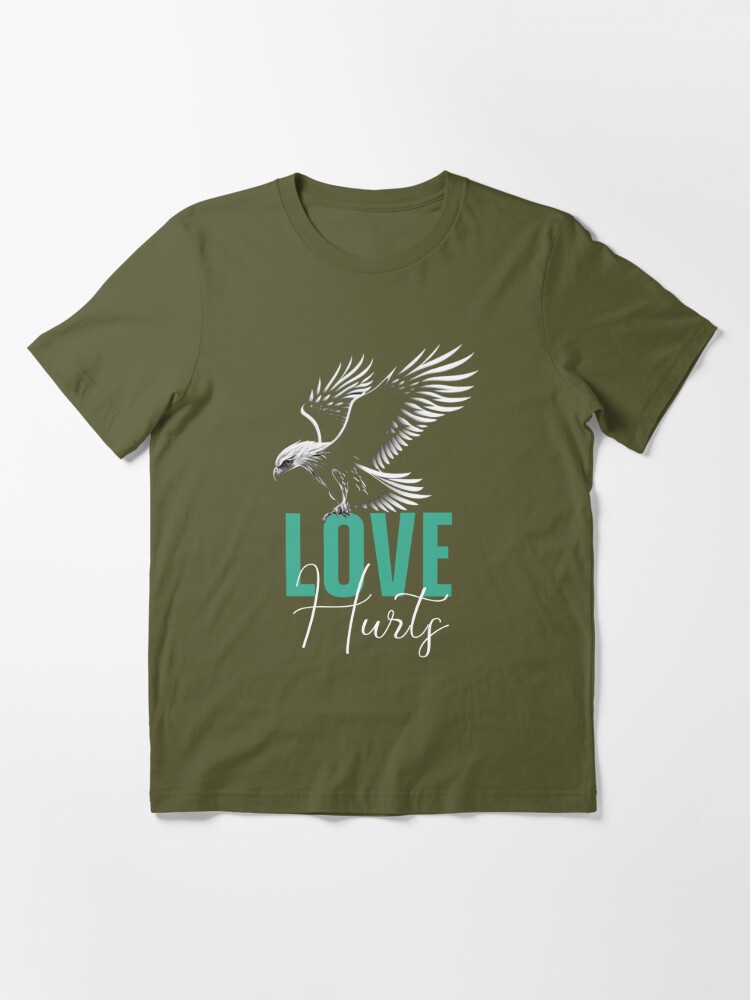 Eagles Fan Messy Bun Girl Women Love Hurts Vintage Philly T-Shirt