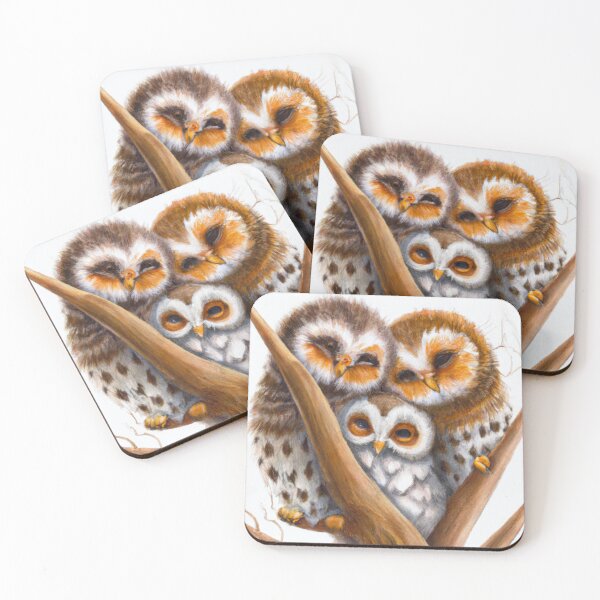 Item preview, Owls Huddled together | Owl Watercolor Print | Owl Illustration | Owl Print | Home Wall Decor | Wall Art designed and sold by phillipbooth.