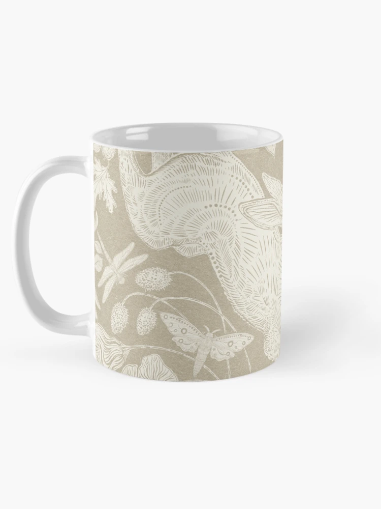 Thumbnail 5 of 6, Coffee Mug, Ivory Rabbit on Linen designed and sold by Silver Steer Design.