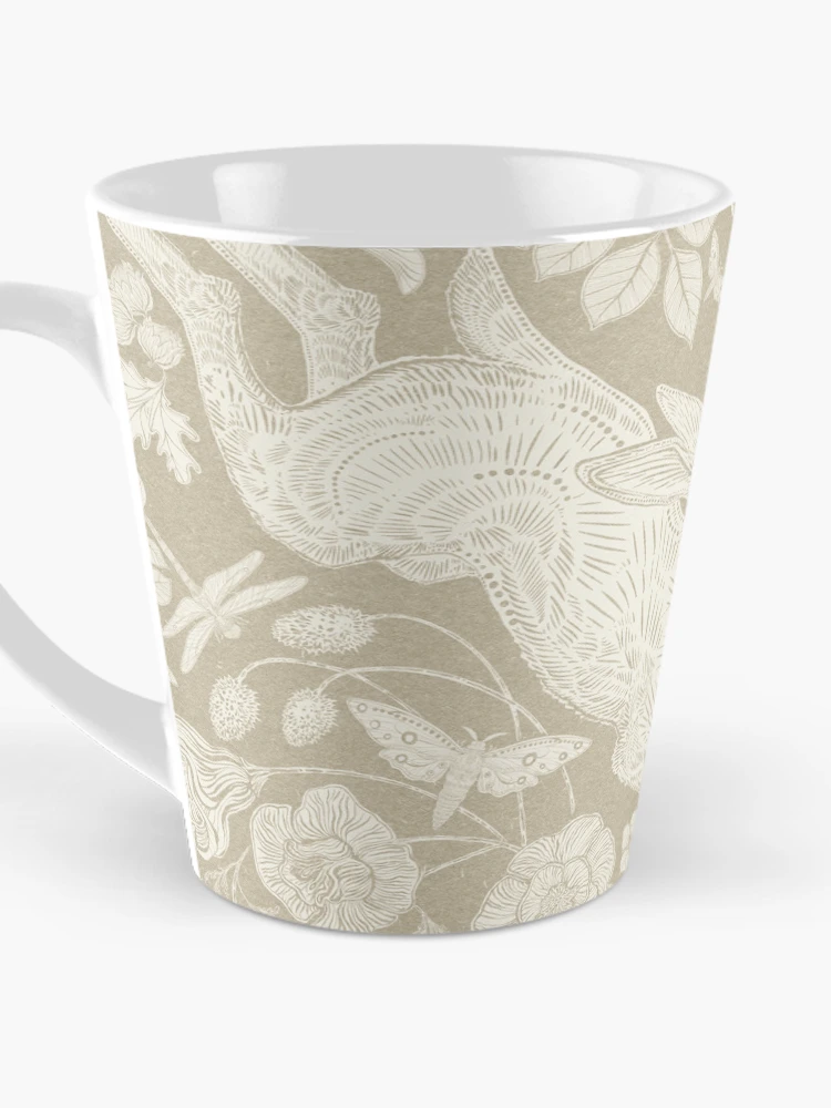 Thumbnail 3 of 4, Coffee Mug, Ivory Rabbit on Linen  designed and sold by Silver Steer Design.