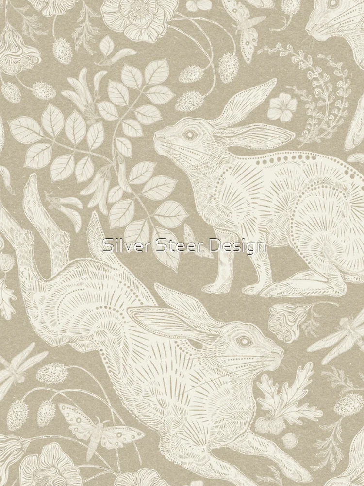 Thumbnail 4 of 4, iPhone Case, Ivory Rabbit on Linen designed and sold by Silver Steer Design.