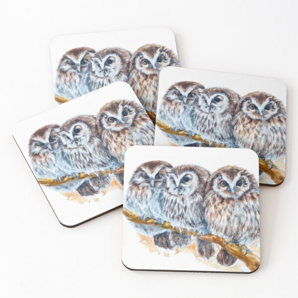 Item preview, Owls Huddled together | Owl Watercolor Print | Owl Illustration | Owl Print | Home Wall Decor | Wall Art designed and sold by phillipbooth.