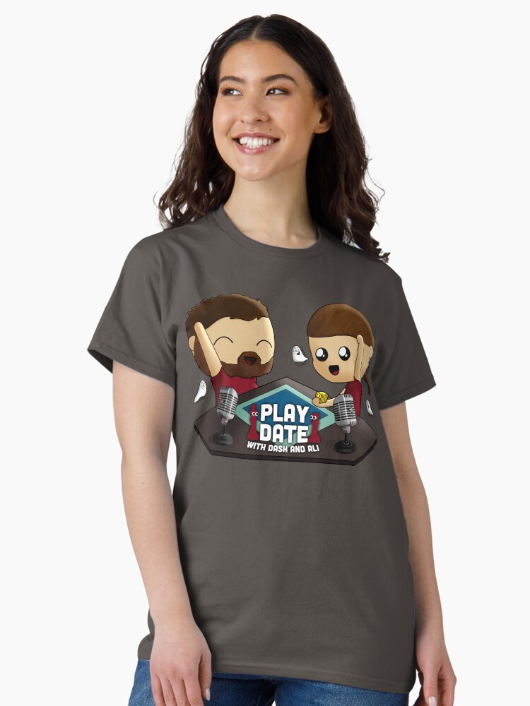 Thumbnail 2 of 7, Classic T-Shirt, Little Ghosties - Play Date Podcast designed and sold by SymmagryDesigns.