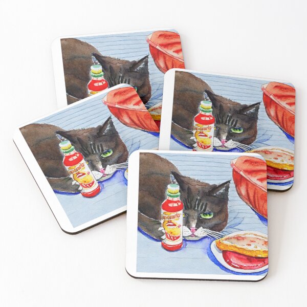 Artikelvorschau, Katze, die Ketchup isst entworfen und verkauft von CheeseBlueprint.