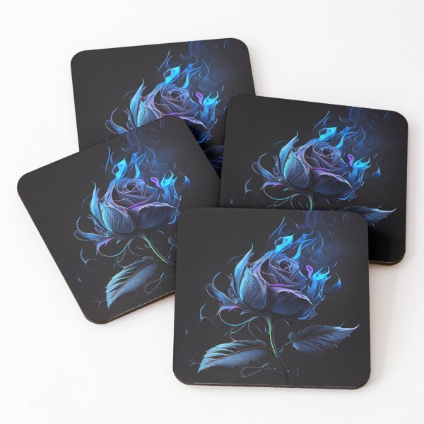 Item preview, Flaming Blue Rose designed and sold by PipikaArt.