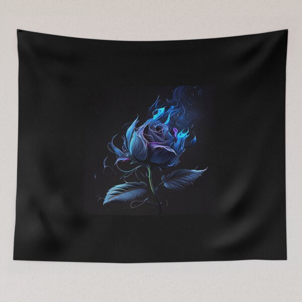 Item preview, Flaming Blue Rose designed and sold by PipikaArt.