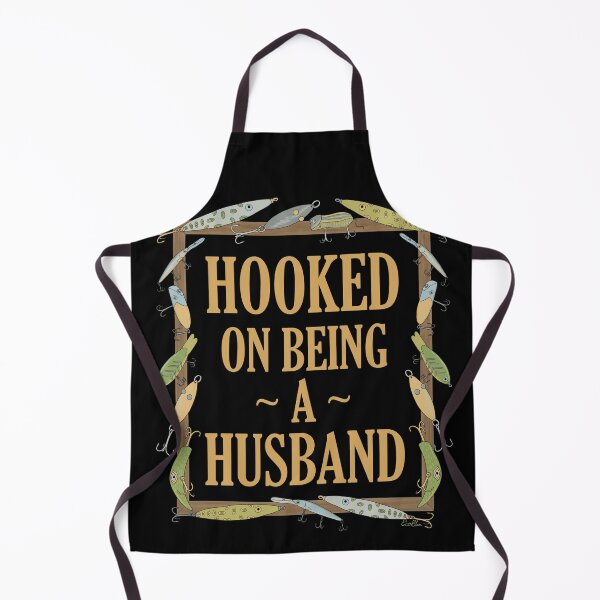 Item preview, Hooked on being a Husband - Husband Fishing Lure Design - Fishing Lures Border - Black designed and sold by EcoElsa.