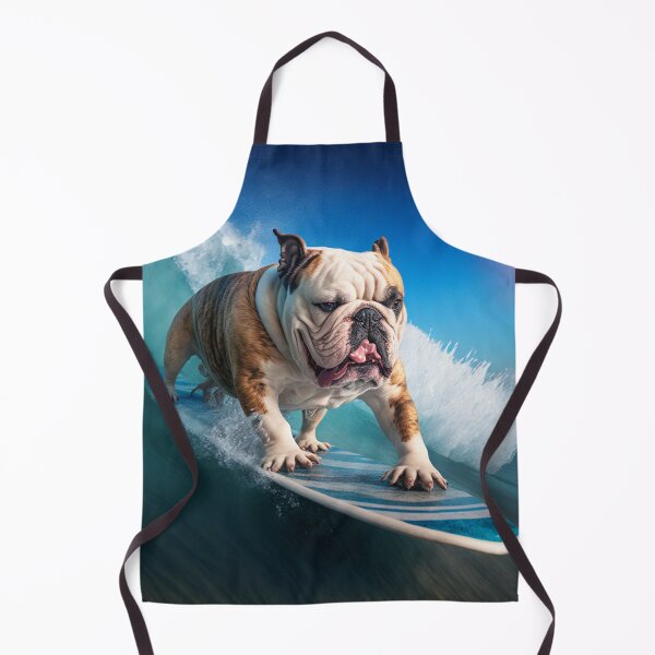 Artikelvorschau, Furchtlose Bulldogge, die auf Surfbrett-Leinwand-Druck surft Buntes modernes digitales Kunst-Plakat Leinwand-Druck Buntes modernes digitales Kunst-Plakat entworfen und verkauft von Acnologiaa.