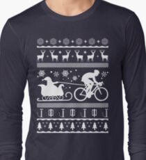 Funny Ugly Cycling Santa's Sleigh Christmas Shirt Long Sleeve T-Shirt