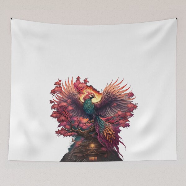 Item preview, Phoenix on Cherry Blossom Tree at Minka designed and sold by NanarodsDesign.