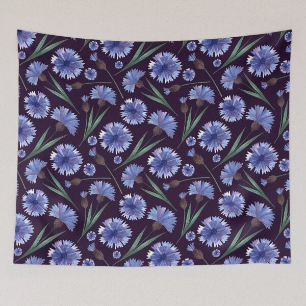 Item preview, Botanical Floral Seamless pattern -cornflowers designed and sold by Red Witch Art.