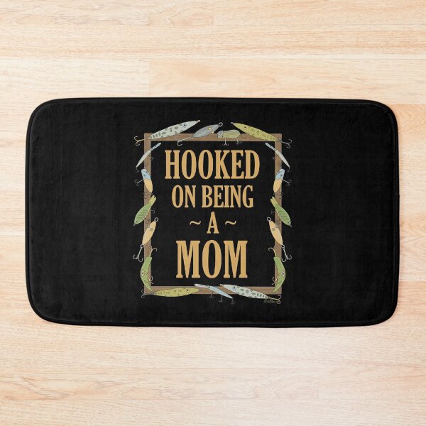 Item preview, Hooked on being a Mom - Mom Fishing Lure Design - Fishing Lures Border - Black designed and sold by EcoElsa.
