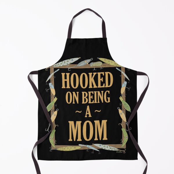 Item preview, Hooked on being a Mom - Mom Fishing Lure Design - Fishing Lures Border - Black designed and sold by EcoElsa.