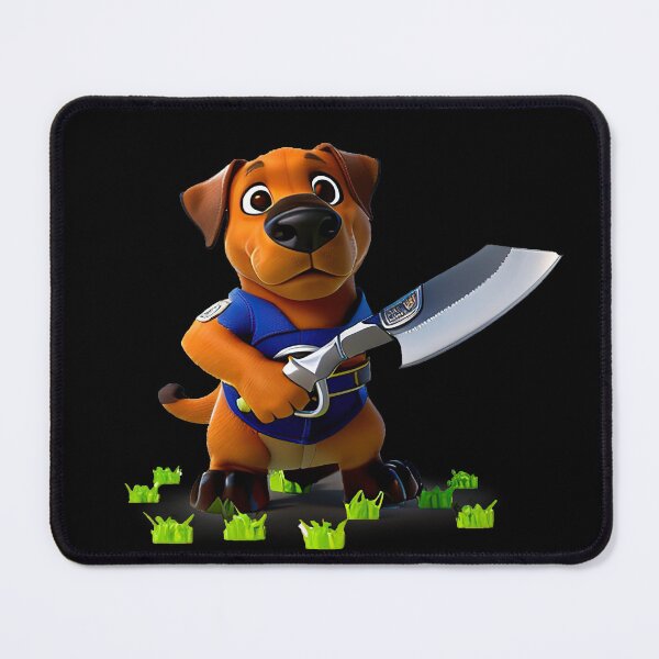 Item preview, Dog with knife designed and sold by Mebbotai.