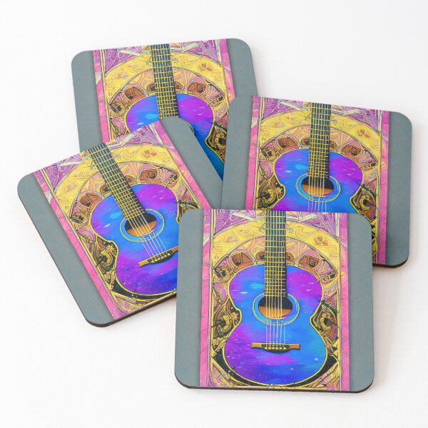 Item preview, Acoustic Guitar Stained Glass Pop Style Digital Art designed and sold by redjaygraphics.