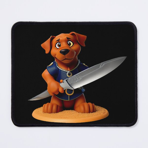 Item preview, Dog with knife designed and sold by Mebbotai.