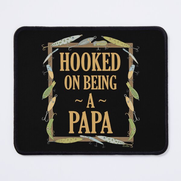 Item preview, Hooked on being a Papa - Papa Fishing Lure Design - Fishing Lures Border - Black designed and sold by EcoElsa.
