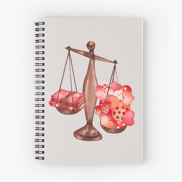 Item preview, Scale of Justice Floral Print watercolor Red hearts Boho Love books pink color designed and sold by Lawandmedical.