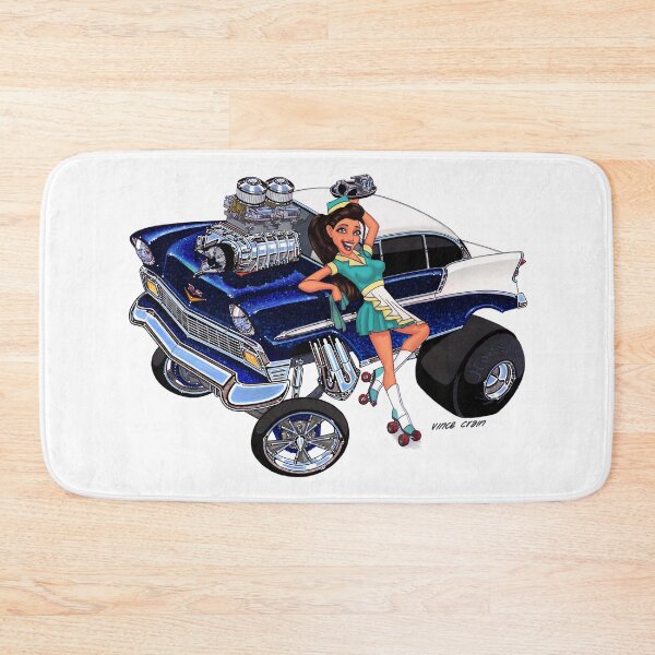 Item preview, Vince Crain High Octane blue white 1956 Gasser Old School designed and sold by vincecrain.