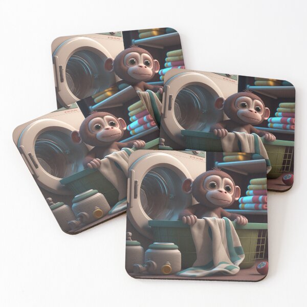 Item preview, Cartoon Animals | Monkey in Laundry designed and sold by NanarodsDesign.