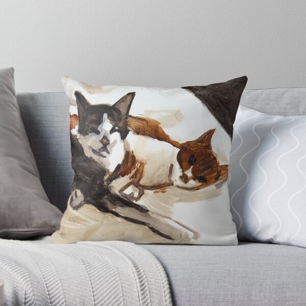 Relaxing Cats Throw Pillow