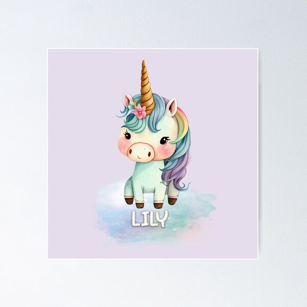 Item preview, Baby Unicorn Lily Girl Name designed and sold by dev11588.