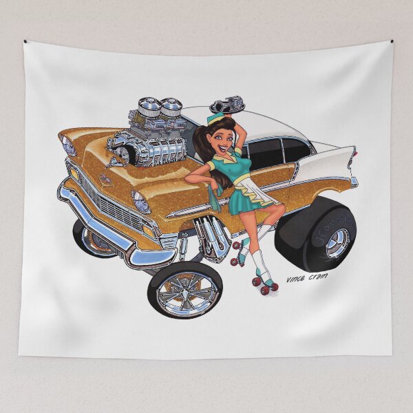 Item preview, Vince Crain High Octane gold white 1956 Gasser Old School designed and sold by vincecrain.