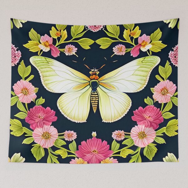 Artikelvorschau, Vintage Elfenbeinschmetterling auf dunklem Hintergrund entworfen und verkauft von scottanderson2.