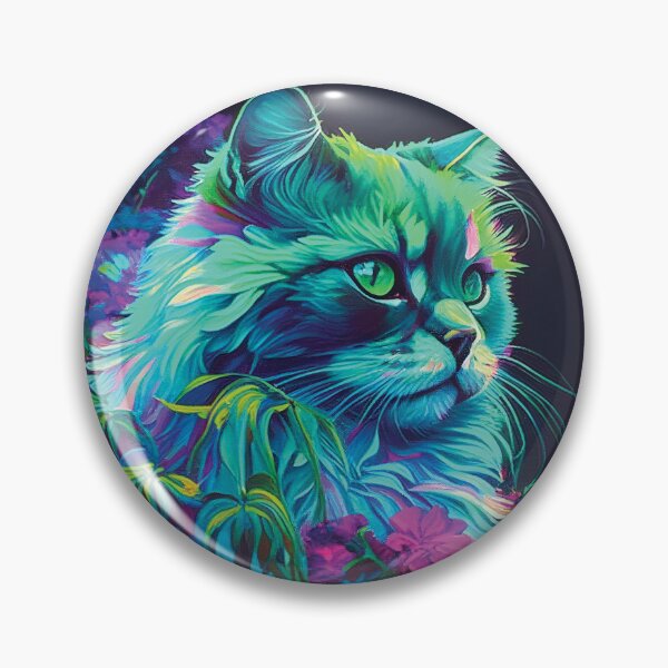 Item preview, Insistent Selkirk Rex Cat Vibrant Tropical Flower Digital Oil Painting Portrait designed and sold by arthouseflunky.