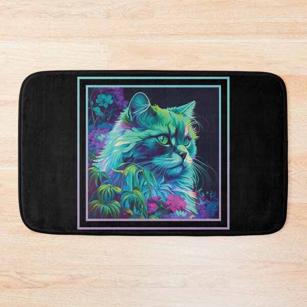 Item preview, Insistent Selkirk Rex Cat Vibrant Tropical Flower Digital Oil Painting Portrait designed and sold by arthouseflunky.