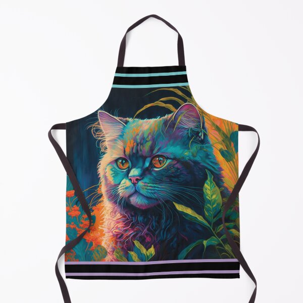 Item preview, Curious Selkirk Rex Cat Vibrant Tropical Flower Digital Oil Painting Portrait designed and sold by arthouseflunky.