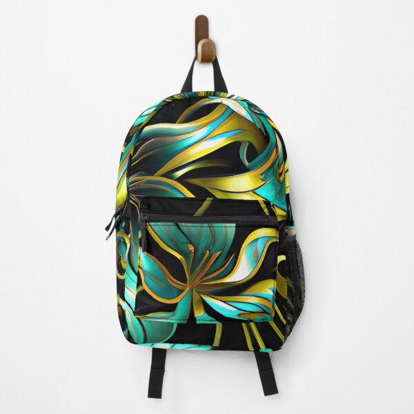 Item preview, Abstract blue and gold hibiscus flowers designed and sold by FGCART.