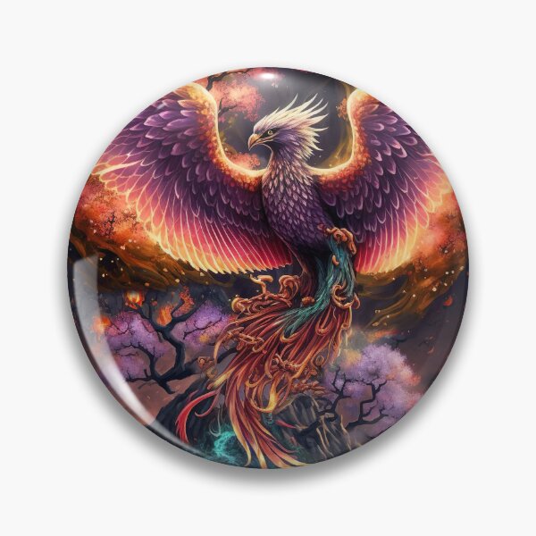 Item preview, Burning Phoenix At Volcano with Cherry Blossom designed and sold by NanarodsDesign.