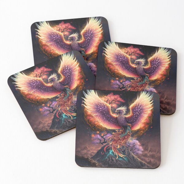 Item preview, Burning Phoenix At Volcano with Cherry Blossom designed and sold by NanarodsDesign.