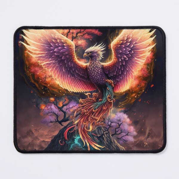 Item preview, Burning Phoenix At Volcano with Cherry Blossom designed and sold by NanarodsDesign.